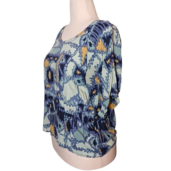 Nic+Zoe Summer Solstice V-Neck Short Sleeve Multicolored Blouse‎ Size L - Picture 4 of 12